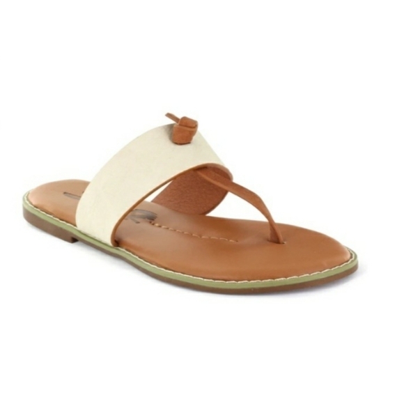 SEVEN7 Navo Stone Cream Thong Sandals Size 9 - Picture 1 of 11